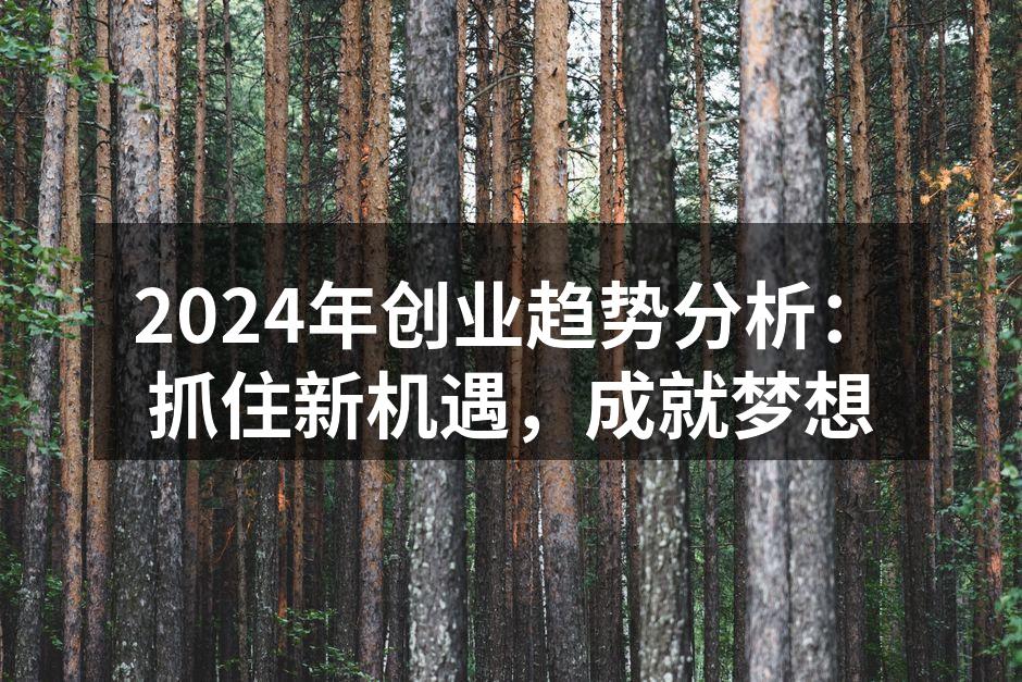 2024年创业趋势分析：抓住新机遇，成就